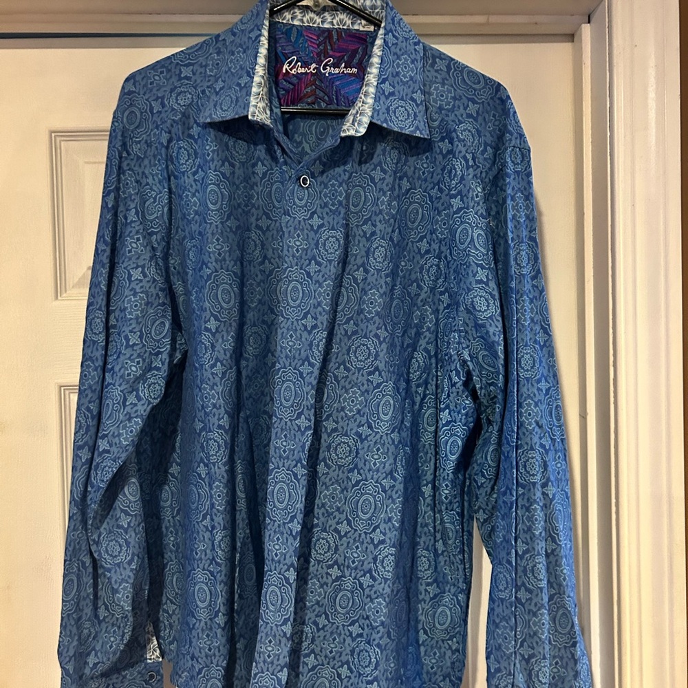 Robert Graham Blue Geometric Shirt